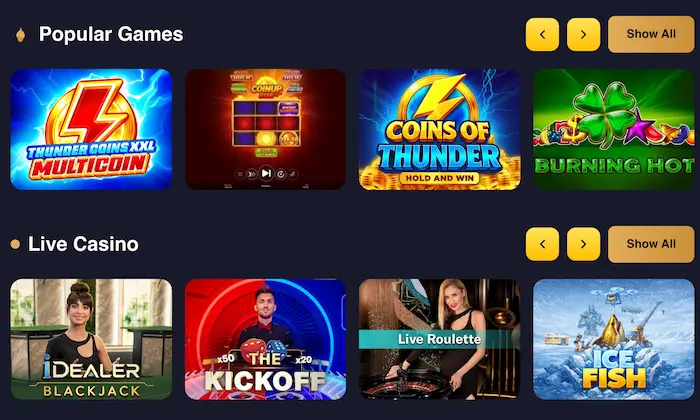Lucky Mister Casino Home games